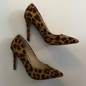 Calf Hair Leopard Print Pumps